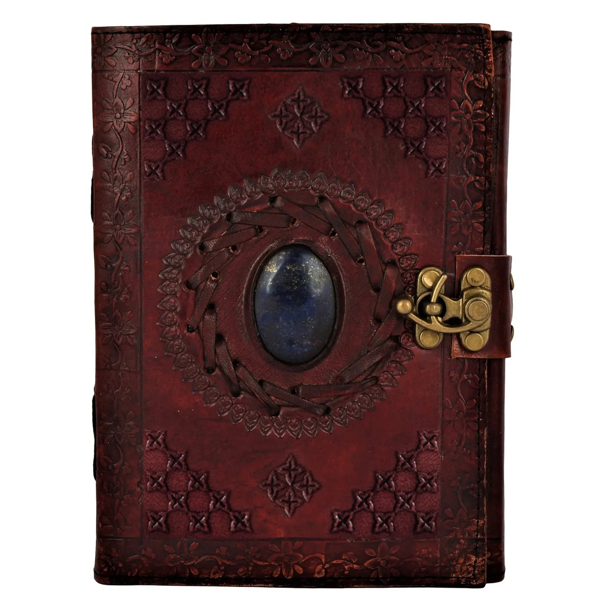 Utopian Leather Journal Lined Notebook with Semi-Precious Stone