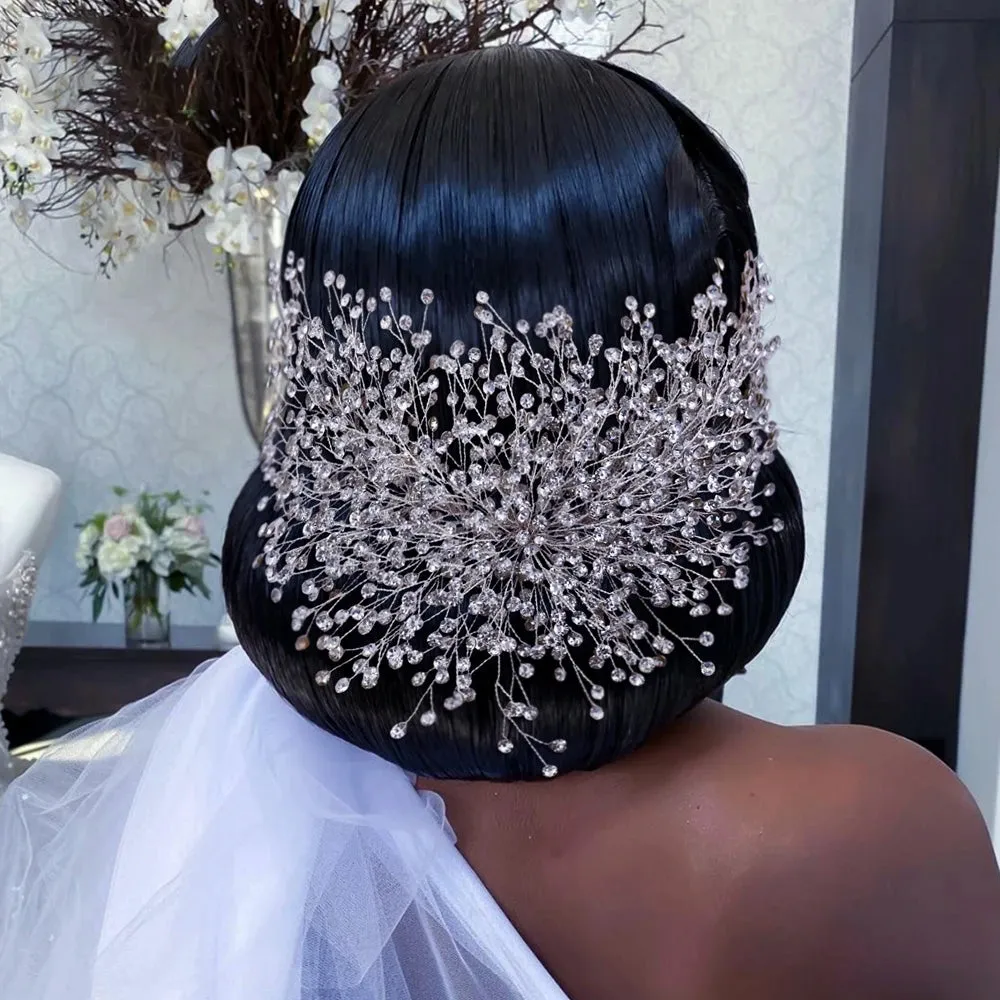 Wedding Headband Crown Silver Color Rhinestone Woman Headband Bride Hair Accessories