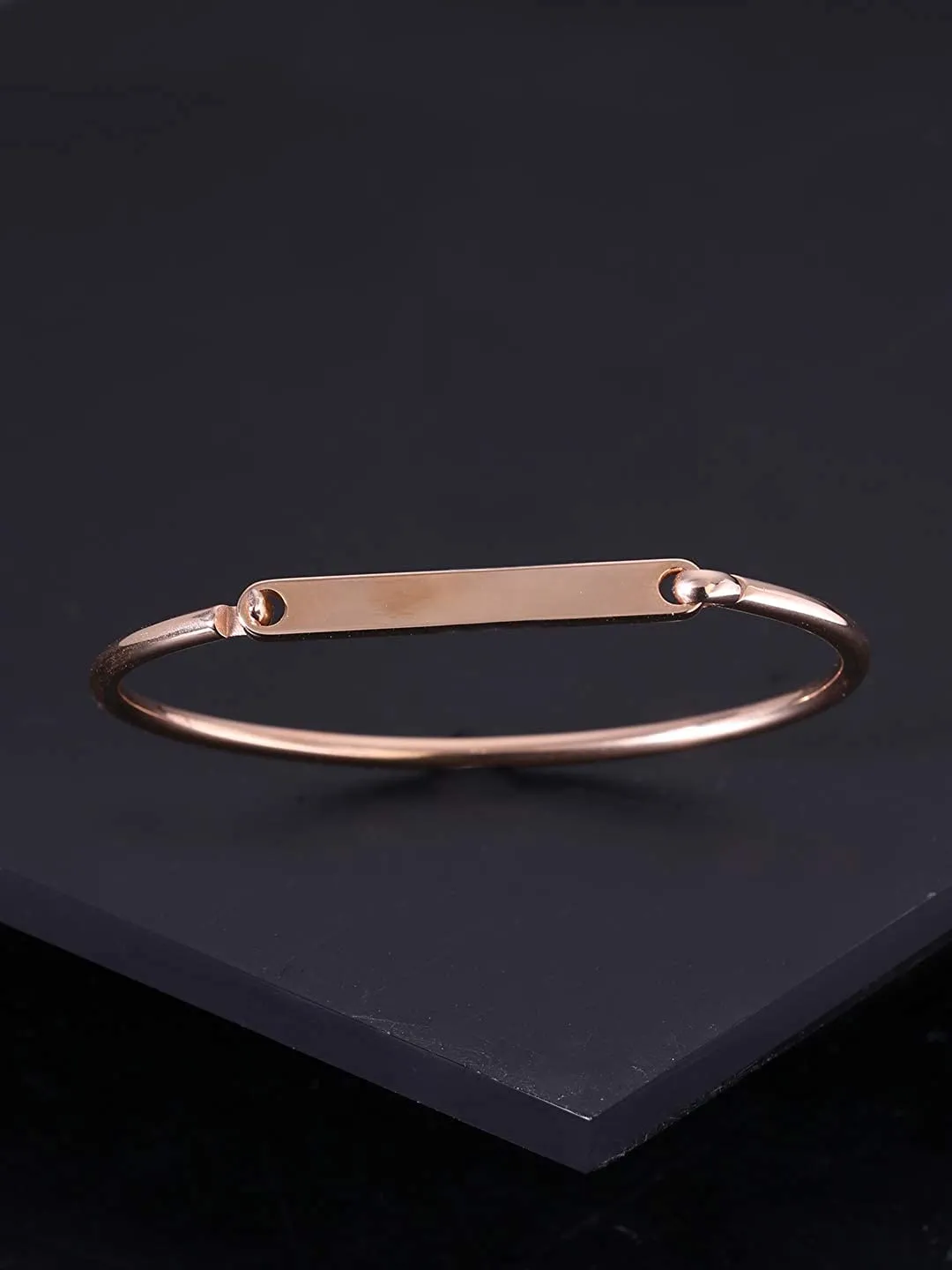 Yellow Chimes Bracelet for Women Stainless Steel Rose Gold Plated Bangle Style Kada Bracelet for Women and Girls